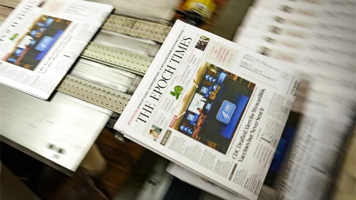 Los periódicos de The Epoch Times se imprimen en Epoch Press en Wayne, Nueva Jersey, el 24 de enero de 2024. (Samira Bouaou/The Epoch Times)
