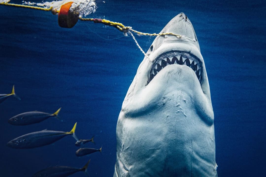 Fotógrafo capta momento en que tiburón blanco adopta pose de "Tiburón": "Estaba en el lugar correcto"