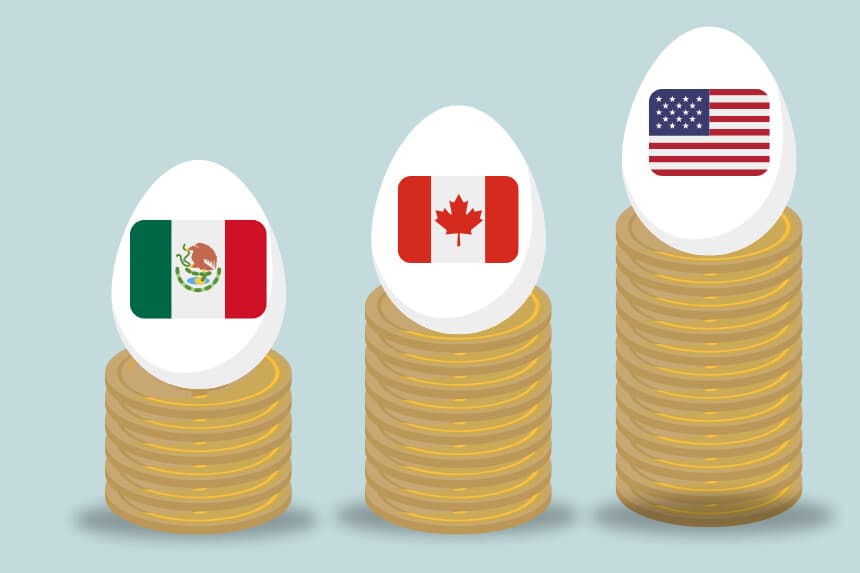 Por qué los huevos son más baratos en México y Canadá