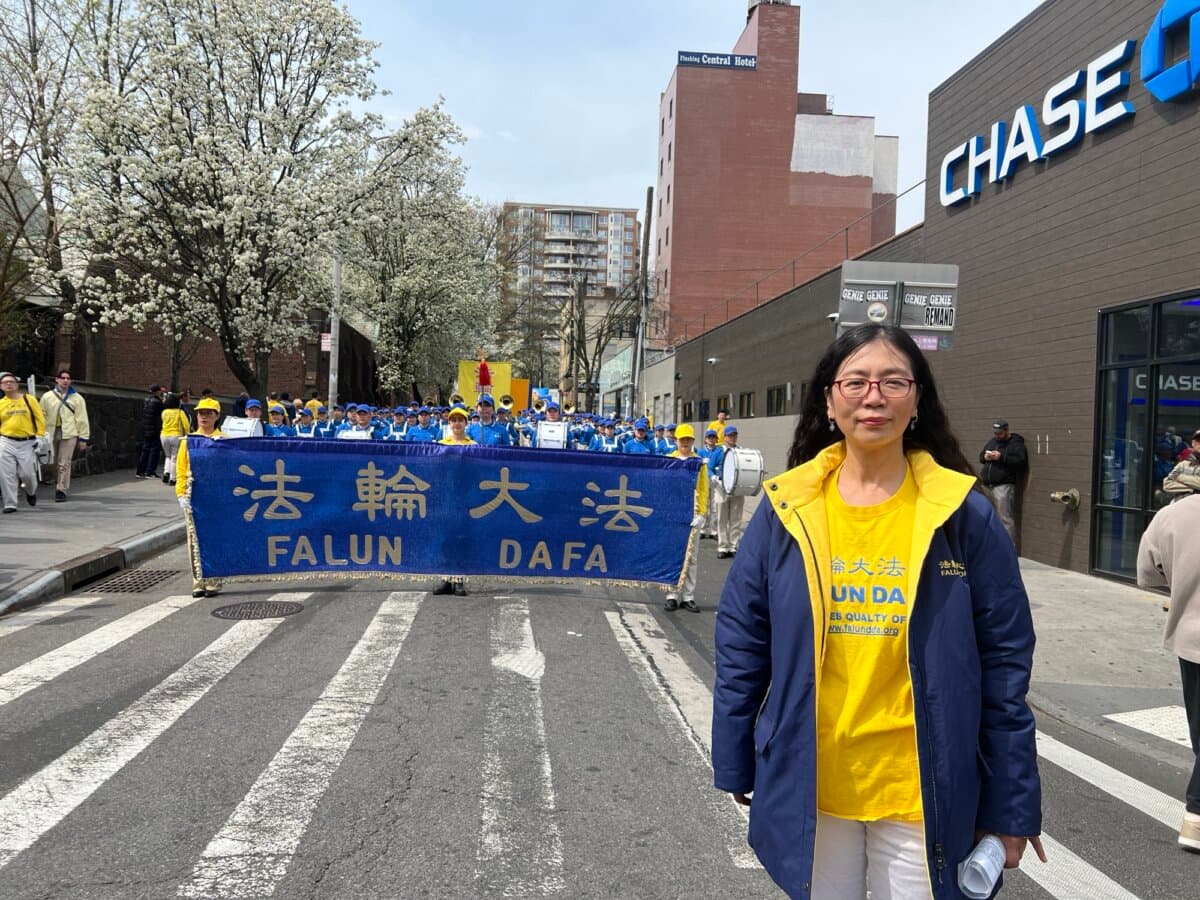 Zhang Guiying en Flushing, Nueva York, el 19 de abril de 2025. (Cortesía de Zhang Guiying).