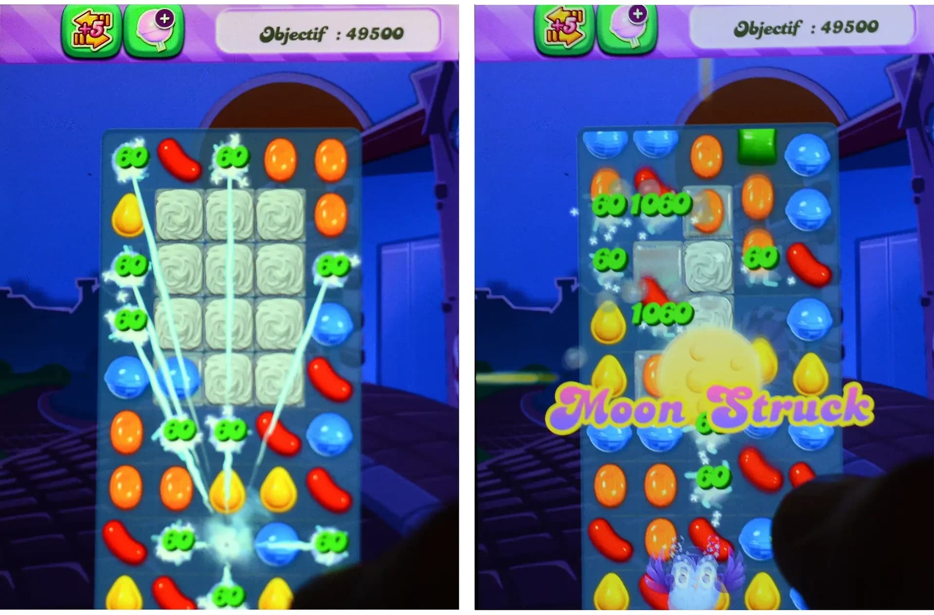 En Candy Crush, la energía del juego llega en forma de retroalimentación instantánea, como un destello de luz blanca o un mensaje emergente de elogio en la pantalla, cada vez que aciertas las combinaciones.( Gabriel Bouys/AFP vía Getty Images)