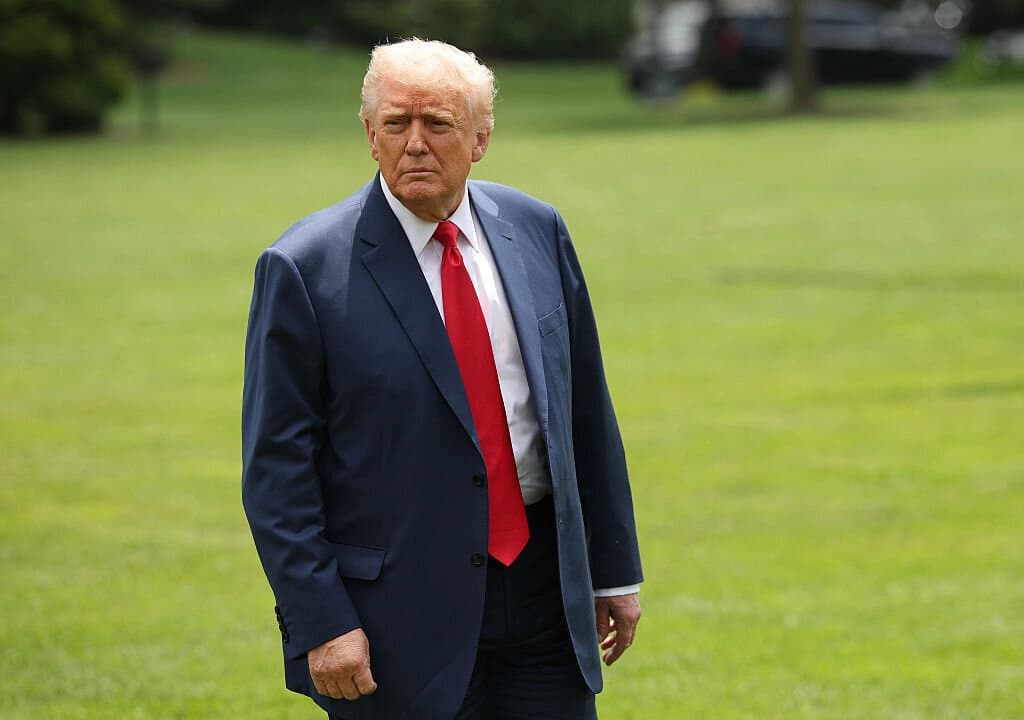 El presidente Donald Trump regresa a la Casa Blanca desde Camp David el 9 de junio de 2025. (Win McNamee/Getty Images)
