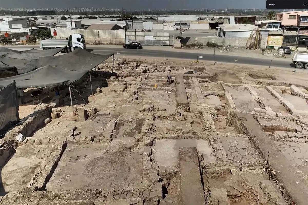 Vista aérea de las ruinas de la antigua propiedad samaritana. (Autoridad de Antigüedades de Israel)