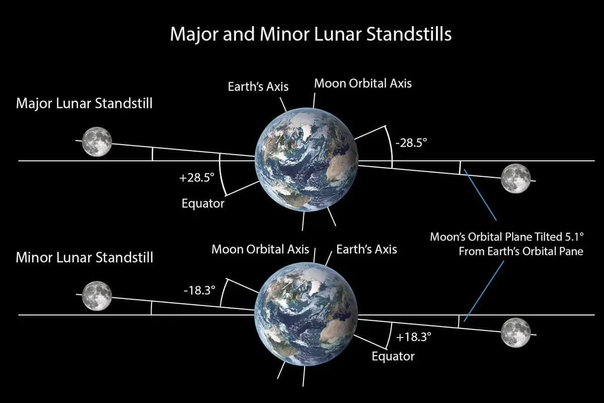 <em>Ilustración que muestra una parada lunar mayor y una menor. (The Epoch Times/Shutterstock/Photoongraphy/CameraObscura82)</em>