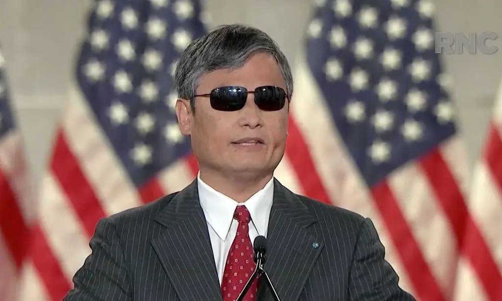 El activista chino de derechos humanos Chen Guangcheng se dirige a la Convención Nacional Republicana el 26 de agosto de 2020. (Comité de Organización de la Convención Nacional Republicana de 2020 a través de Getty Images)