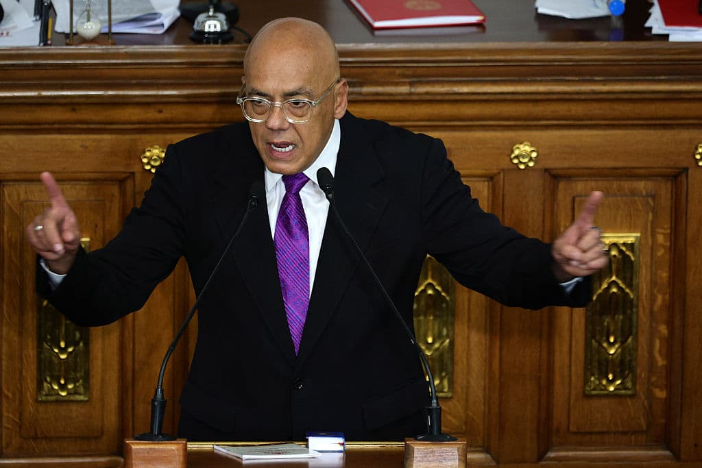 Jorge Rodríguez en el Palacio Federal Legislativo el 5 de enero de 2026 en Caracas, Venezuela. (Jesús Vargas/Getty Images)