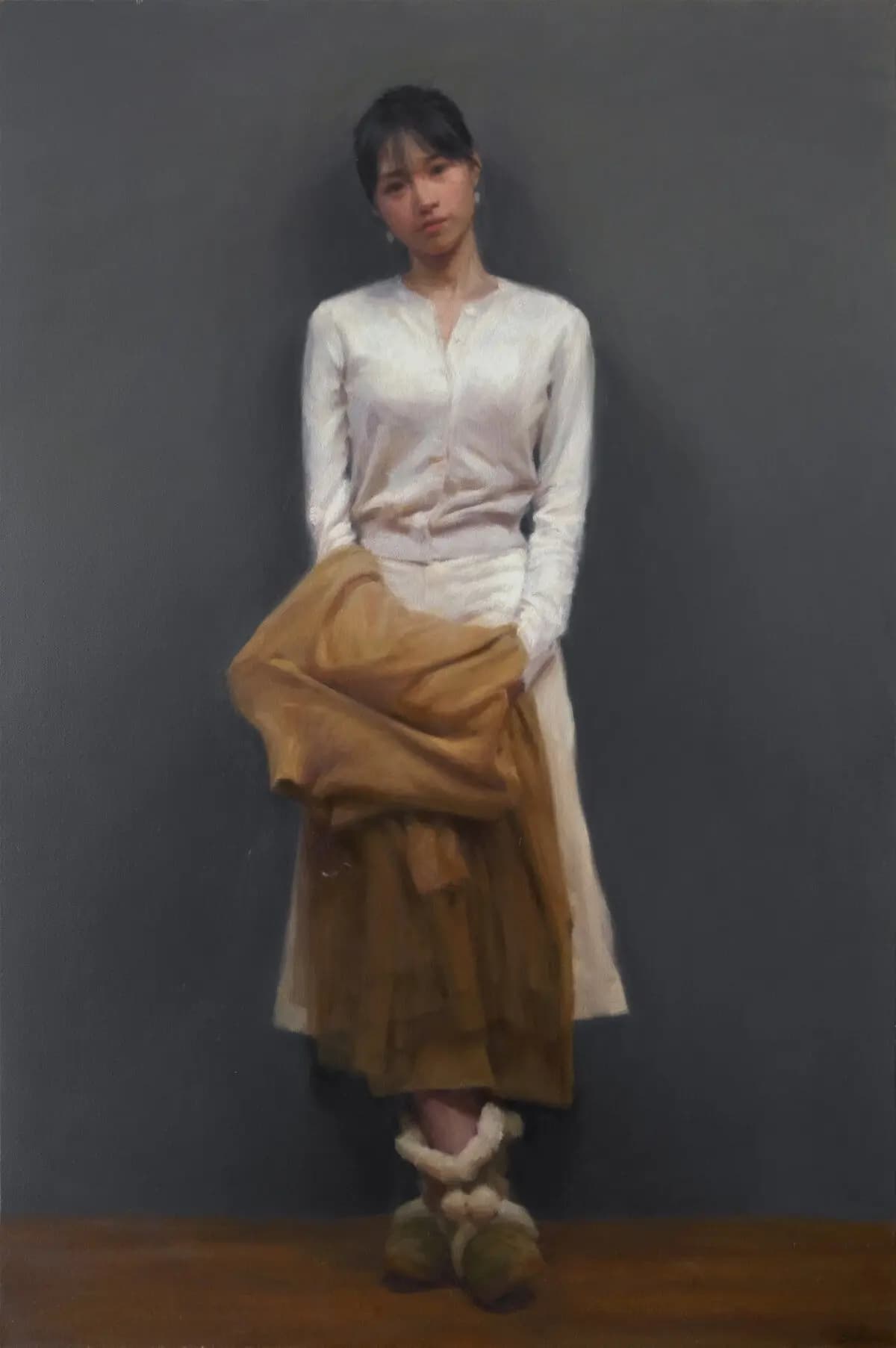 <em>"Vicki Cao", 2025, de Shin. Óleo sobre lienzo; 91 x 61 cm. (Cortesía del Concurso Internacional de Pintura Figurativa NTD).</em>