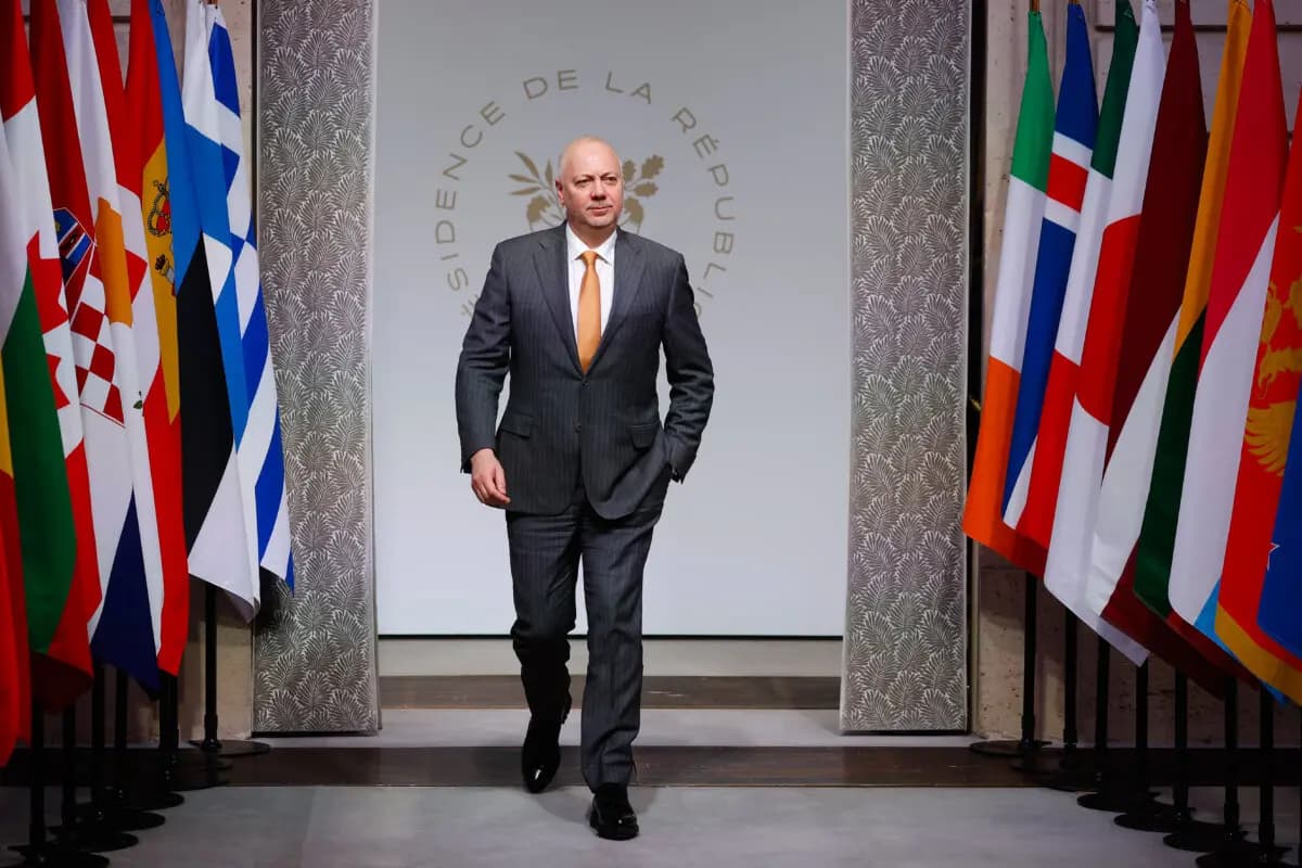 <em>El primer ministro de Bulgaria, Rosen Zhelyazkov, llega a la reunión de la Coalición de la Voluntad en París, en el Palacio del Elíseo, el 6 de enero de 2026. (Yoan Valat/POOL/AFP vía Getty Images)</em>