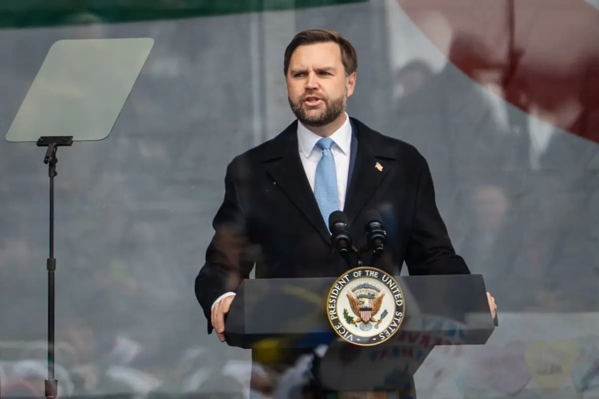 El vicepresidente JD Vance habla antes de la 53.ª Marcha por la Vida anual en Washington el 23 de enero de 2026. (Madalina Kilroy/The Epoch Times)