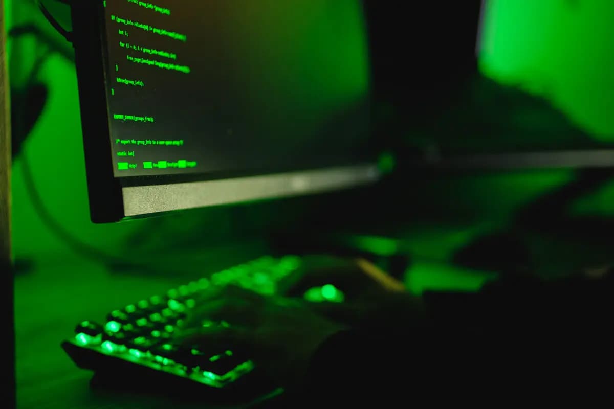 En esta ilustración fotográfica, un hacker escribe en el teclado de un ordenador el 13 de mayo de 2025. (Oleksii Pydsosonnii/The Epoch Times)