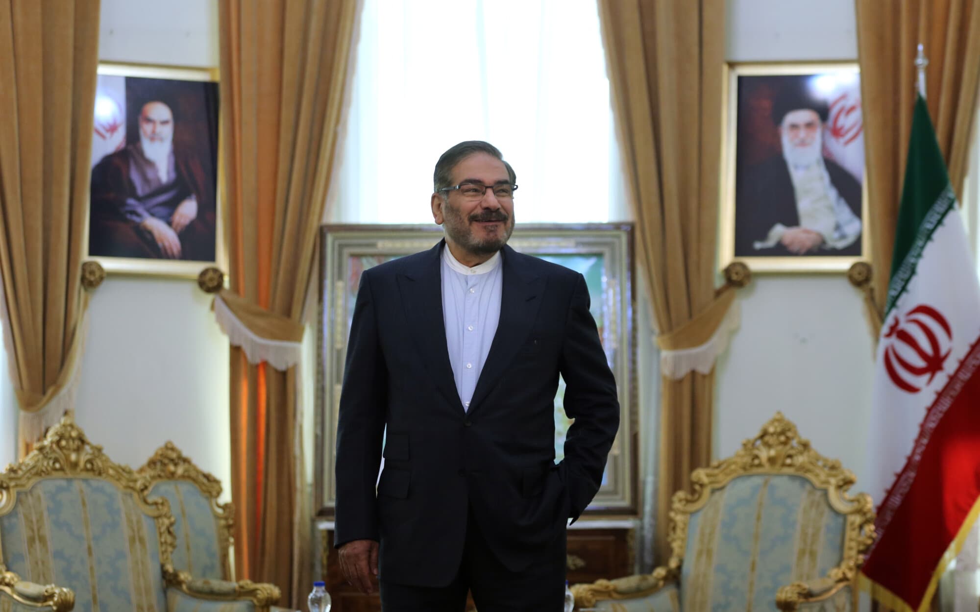 Ali Shamkhani, secretario del Consejo Supremo de Seguridad Nacional de Irán, asiste a una reunión con el asesor diplomático del presidente francés en Teherán, la capital iraní, el 10 de julio de 2019. (Foto: ATTA KENARE / AFP) (El crédito de la foto debe ser ATTA KENARE/AFP vía Getty Images)