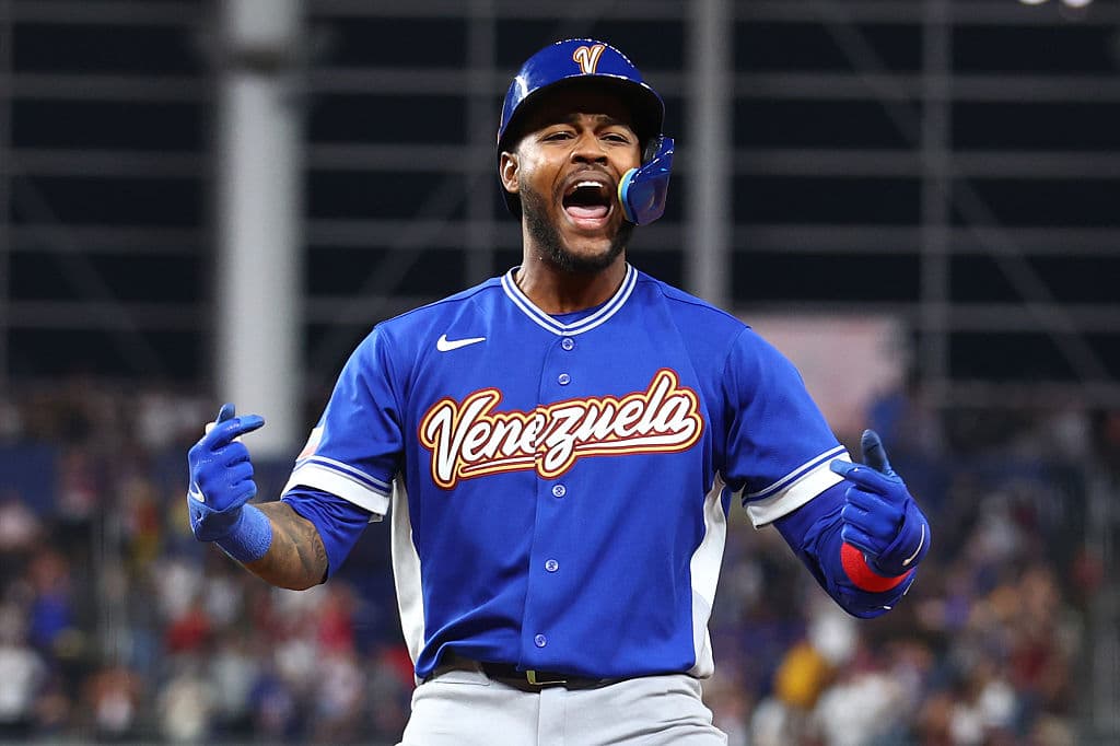 <em>Maikel García, con el dorsal n.º 11 de la selección de Venezuela, en el LoanDepot Park, el 16 de marzo de 2026 en Miami, Florida. (Megan Briggs/Getty Images)</em>