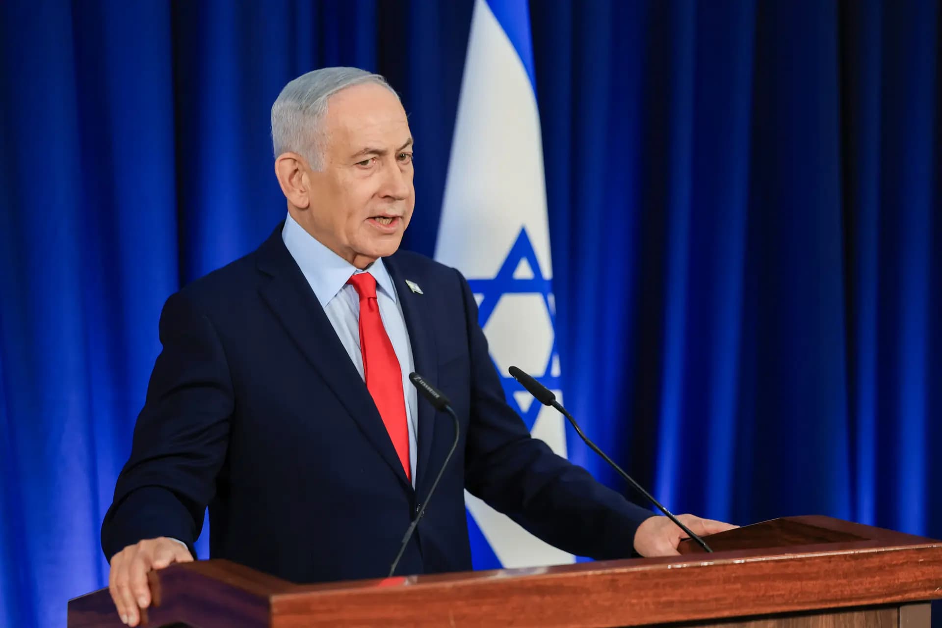 El primer ministro israelí, Benjamin Netanyahu, habla durante una rueda de prensa en Jerusalén el 19 de marzo de 2026. (Ronen Zvulun, foto de archivo vía AP).