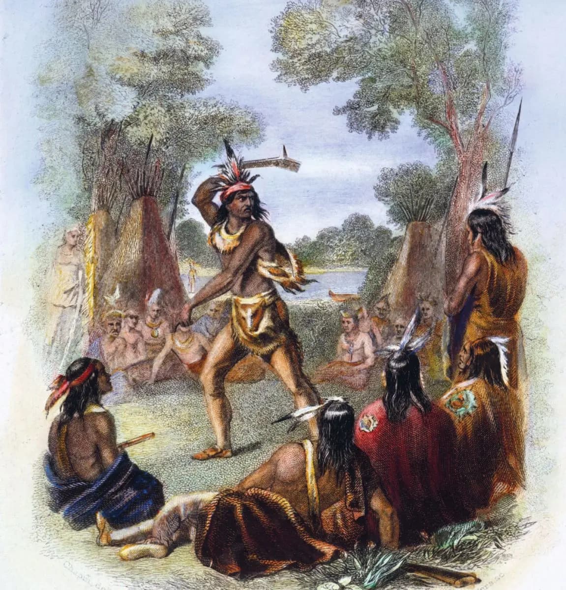Pontiac empuña el hacha de guerra. Dominio público