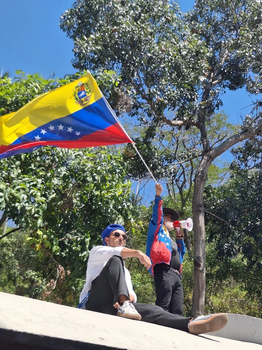 Jacobo Malkhasian participa en una protesta del "Día de la Juventud" en la Universidad Central de Venezuela, en Caracas, el 12 de febrero de 2026. (Cortesía de Jacobo Malkhasian)