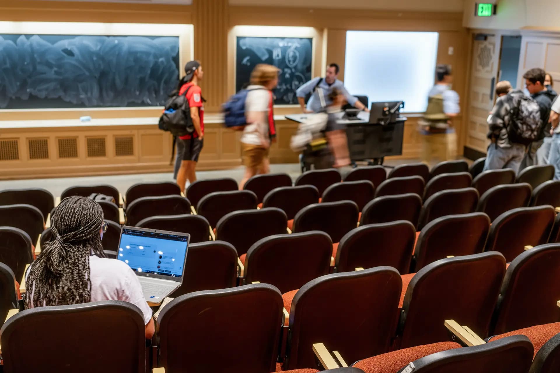 Un aula de la Universidad de Texas en Austin el 22 de febrero de 2024. (Brandon Bell/Getty Images).