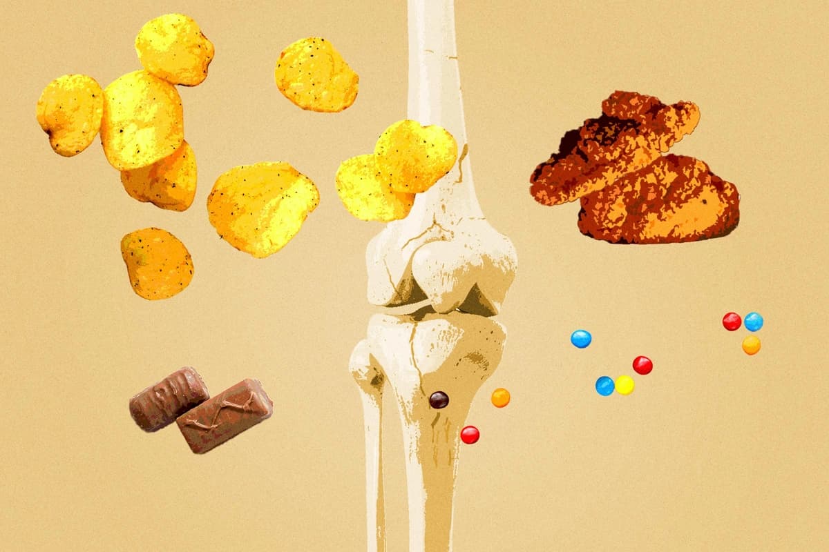 Un importante estudio relaciona los alimentos ultraprocesados con huesos más débiles y un mayor riesgo de fracturas. (Ilustración de The Epoch Times Shutterstock).