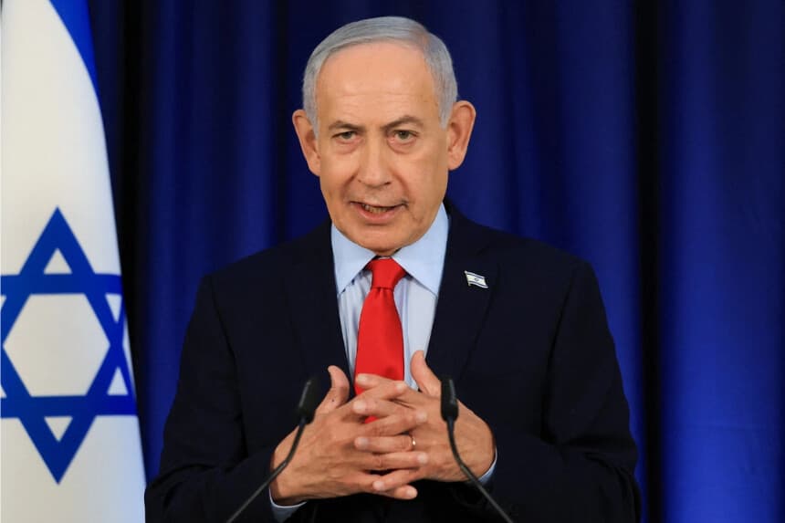 El primer ministro israelí, Benjamín Netanyahu, habla durante una conferencia de prensa, en medio del conflicto entre Estados Unidos e Israel con Irán, en Jerusalén, Israel, el 19 de marzo de 2026. (Ronen Zvulun/Pool/Reuters)