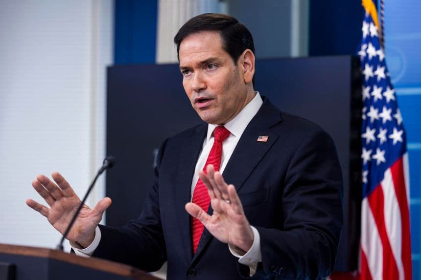 Fotografía de archivo del secretario de Estado de EE. UU., Marco Rubio. (EFE/EPA/JIM LO SCALZO)