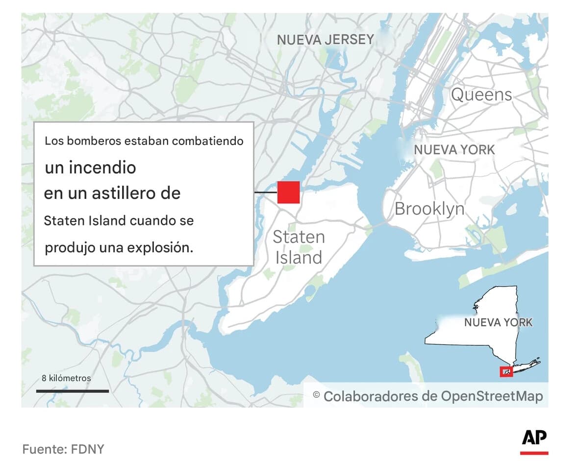 Un muerto y 36 heridos tras una explosión en un astillero de Nueva York