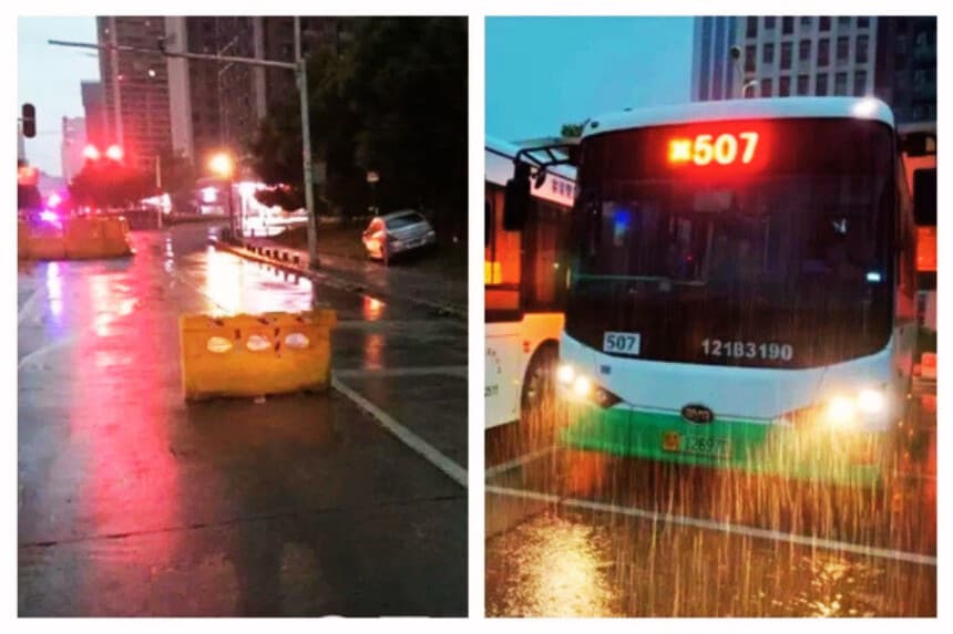 El 24 de mayo de 2026 se emitió una alerta roja por tormenta en Wuhan, provincia de Hubei, la segunda de este tipo en la ciudad en una semana. (Captura de pantalla de Internet por The Epoch Times)