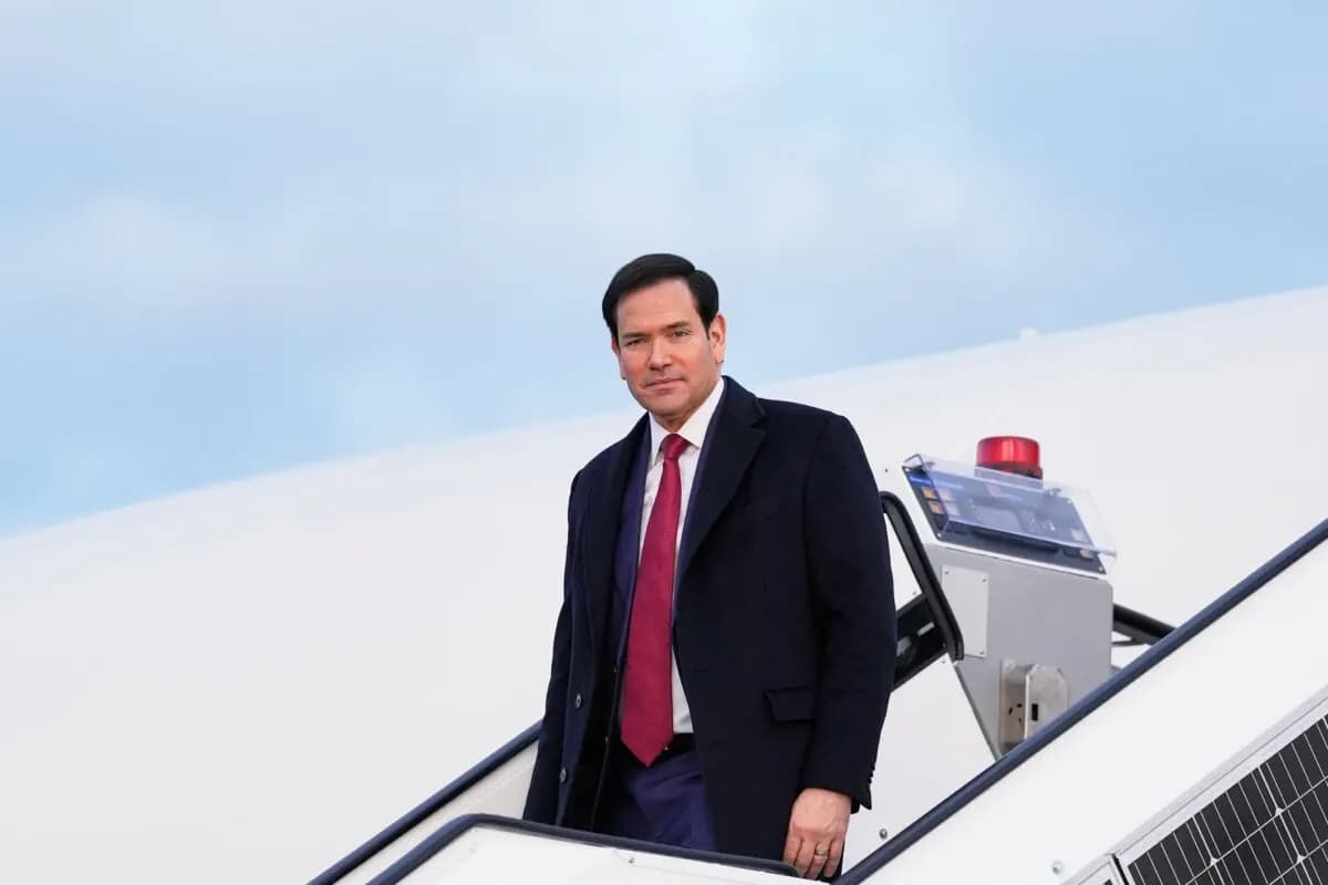 El secretario de Estado de EE. UU., Marco Rubio, llega a Múnich, Alemania, el 13 de febrero de 2026. (Alex Brandon, Pool/AP)