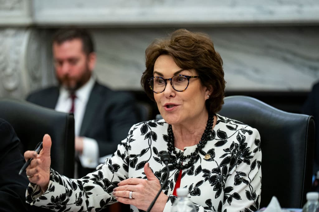 <em>La senadora Jacky Rosen (demócrata por Nevada), interviene durante una audiencia sobre las capacidades cibernéticas de la Inteligencia Artificial en el Capitolio, el 25 de marzo de 2025 en Washington, DC. (Foto de Al Drago/Getty Images)</em>