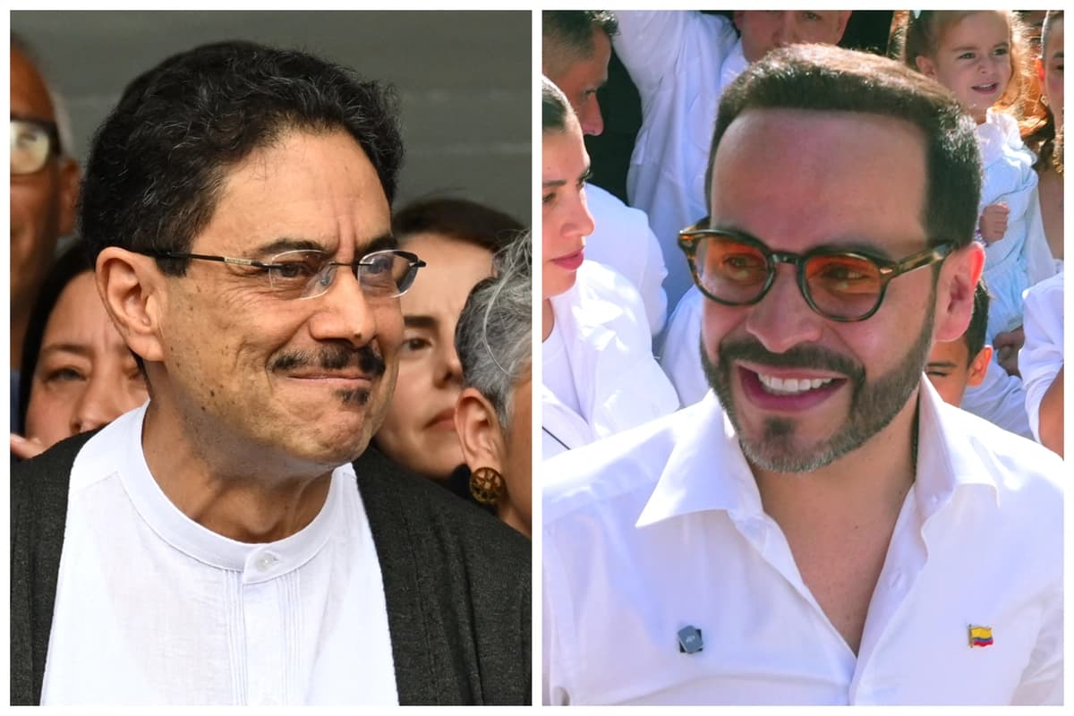 (Izquierda) El candidato presidencial de Colombia por el partido gobernante Pacto Histórico, Iván Cepeda, habla tras votar en un centro de votación durante las elecciones presidenciales en Bogotá, Colombia, el 31 de mayo de 2026. (Derecha) El candidato presidencial de Colombia Abelardo de la Espriella, del movimiento Salvadores de la Patria, llega a votar a un centro de votación durante las elecciones presidenciales en Barranquilla, Colombia, el 31 de mayo de 2026. (Raúl Arboleda, Vanessa Romero/AFP vía Getty Images)