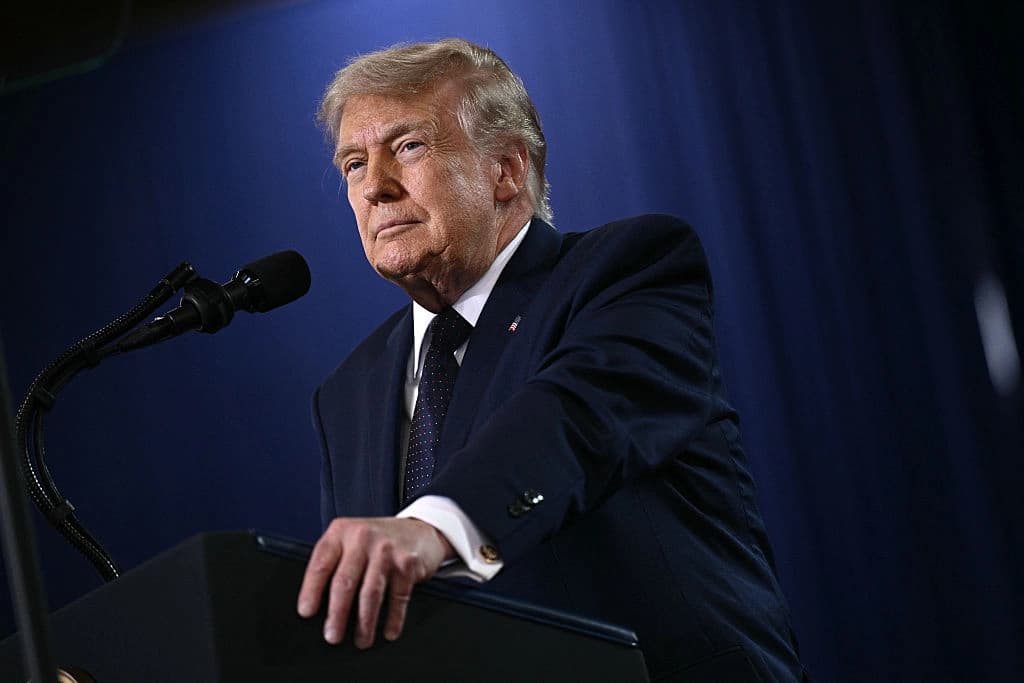 El presidente de Estados Unidos, Donald Trump, en Suffern, Nueva York, el 22 de mayo de 2026. (Brendan SMIALOWSKI / AFP vía Getty Images)