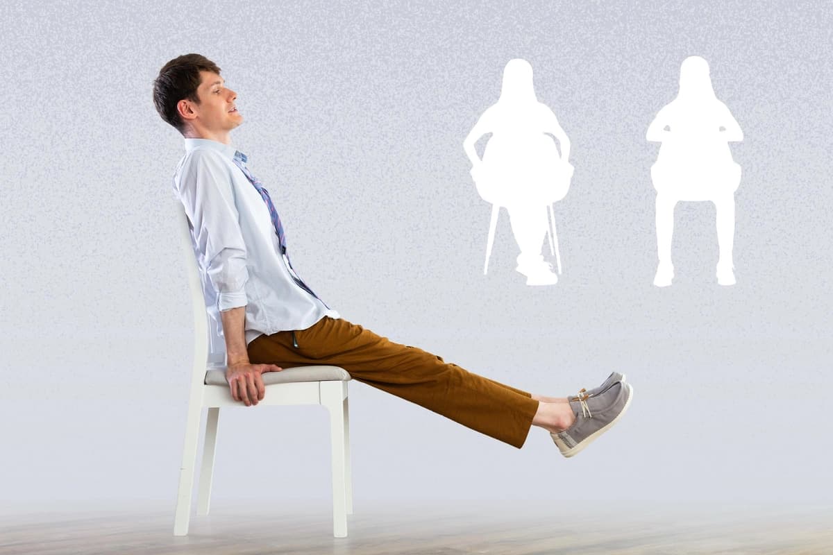 Ejercicios en silla para estabilizar la presión arterial. (Ilustración de The Epoch Times, Shutterstock).