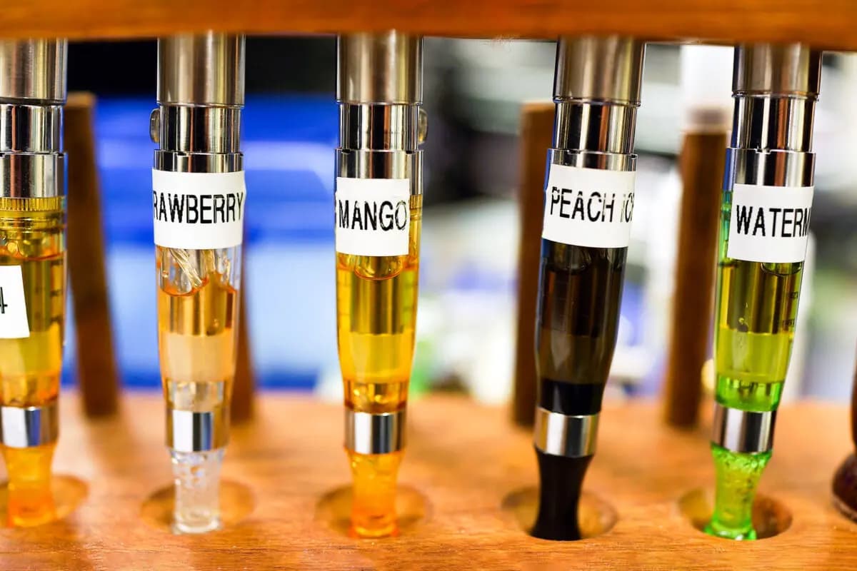<em>Variedad de sabores de cigarrillos electrónicos a la venta en una tienda de cigarrillos electrónicos en la ciudad de Nueva York el 10 de junio de 2013. (Spencer Platt/Getty Images).</em>