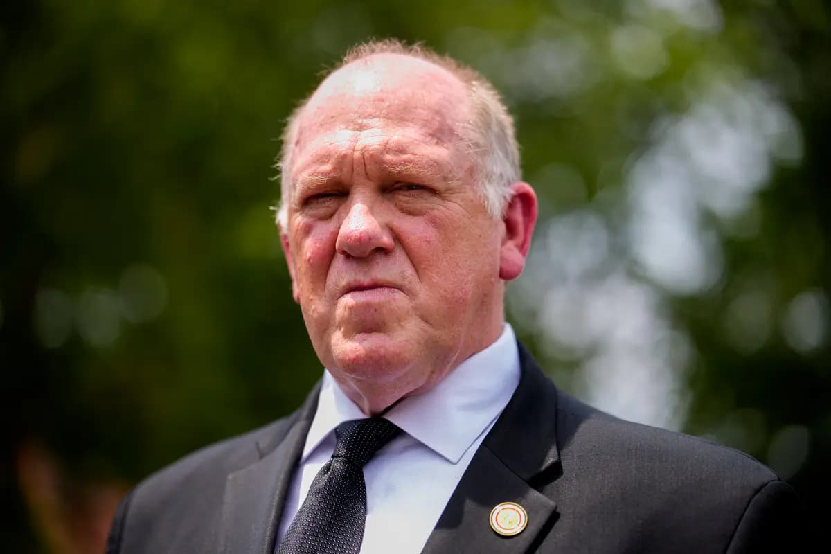 El zar fronterizo de la Casa Blanca, Tom Homan, responde a una pregunta de un periodista fuera del Ala Oeste de la Casa Blanca el 22 de junio de 2026. (Andrew Harnik/Getty Images).