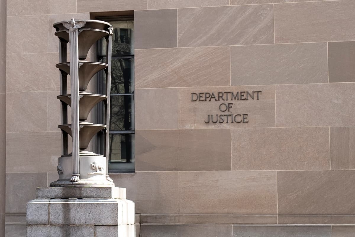 El Departamento de Justicia en Washington, el 11 de marzo de 2026. (Madalina Kilroy/The Epoch Times)

