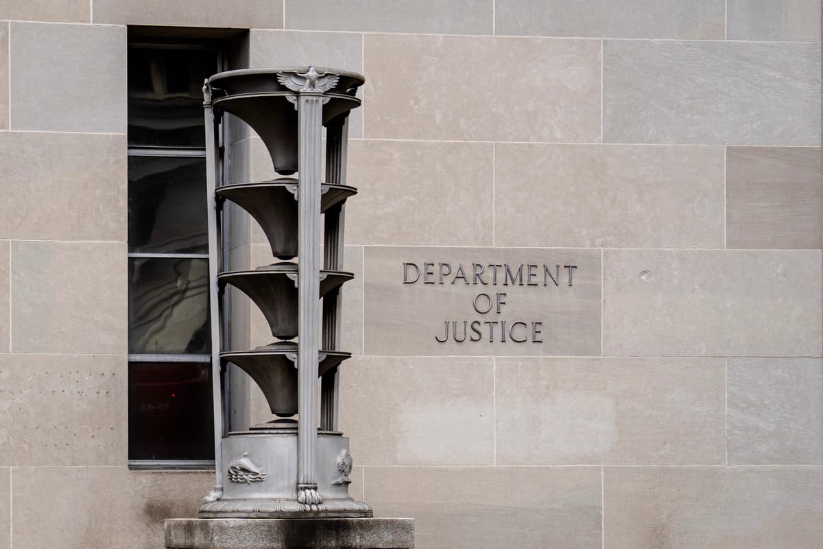 El Departamento de Justicia de EE. UU. en Washington, el 7 de agosto de 2025. (Madalina Kilroy/The Epoch Times)