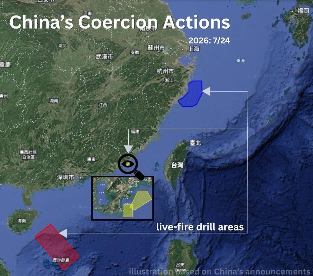 China realiza ejercicios de fuego real en el Estrecho de Taiwán en medio de actividad militar costera