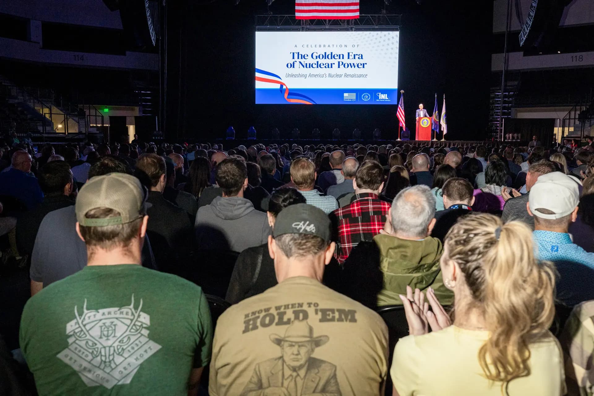 El secretario de Energía, Chris Wright, se dirige a los empleados del Laboratorio Nacional de Idaho durante un evento celebrado en Idaho Falls, Idaho, el 25 de junio de 2026. (Natalie Behring/Getty Images).