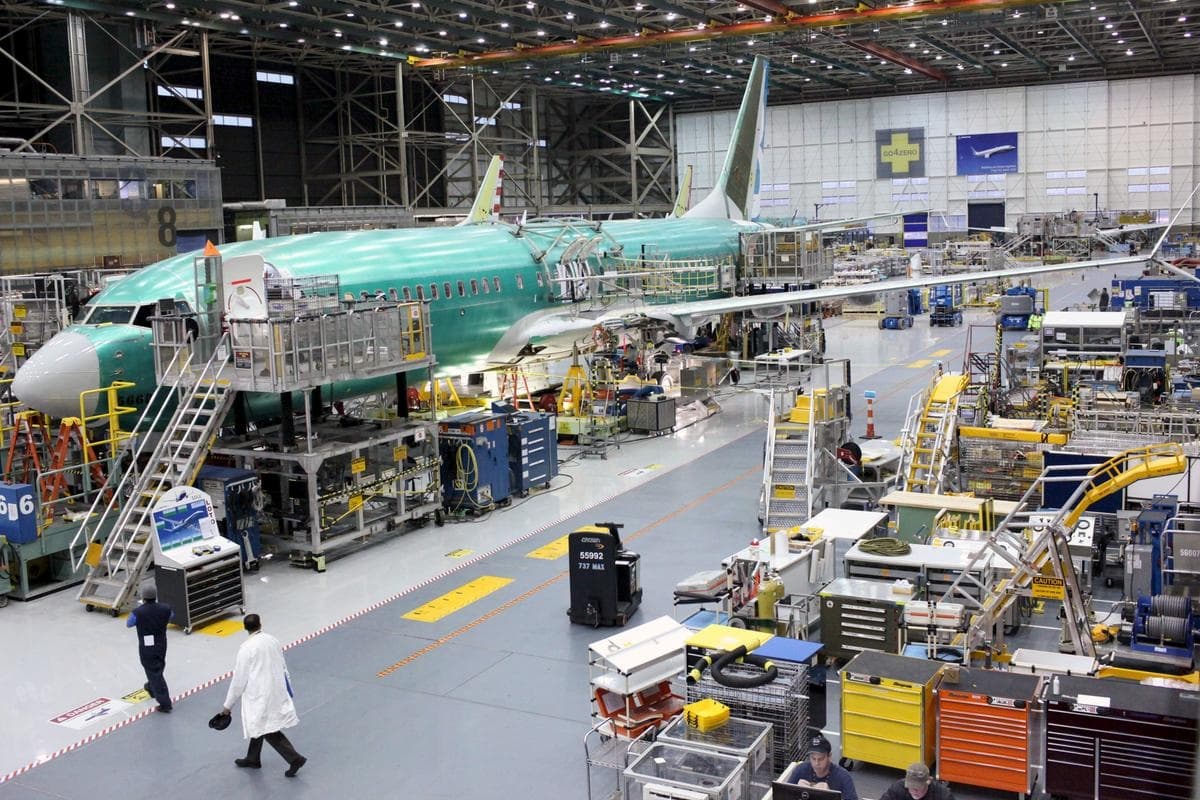 Un avión Boeing 737 MAX durante una visita de prensa al Boeing 737 MAX en la planta de Boeing en Renton, Washington, el 7 de diciembre de 2015. (Matt Mills McKnight/Reuters)