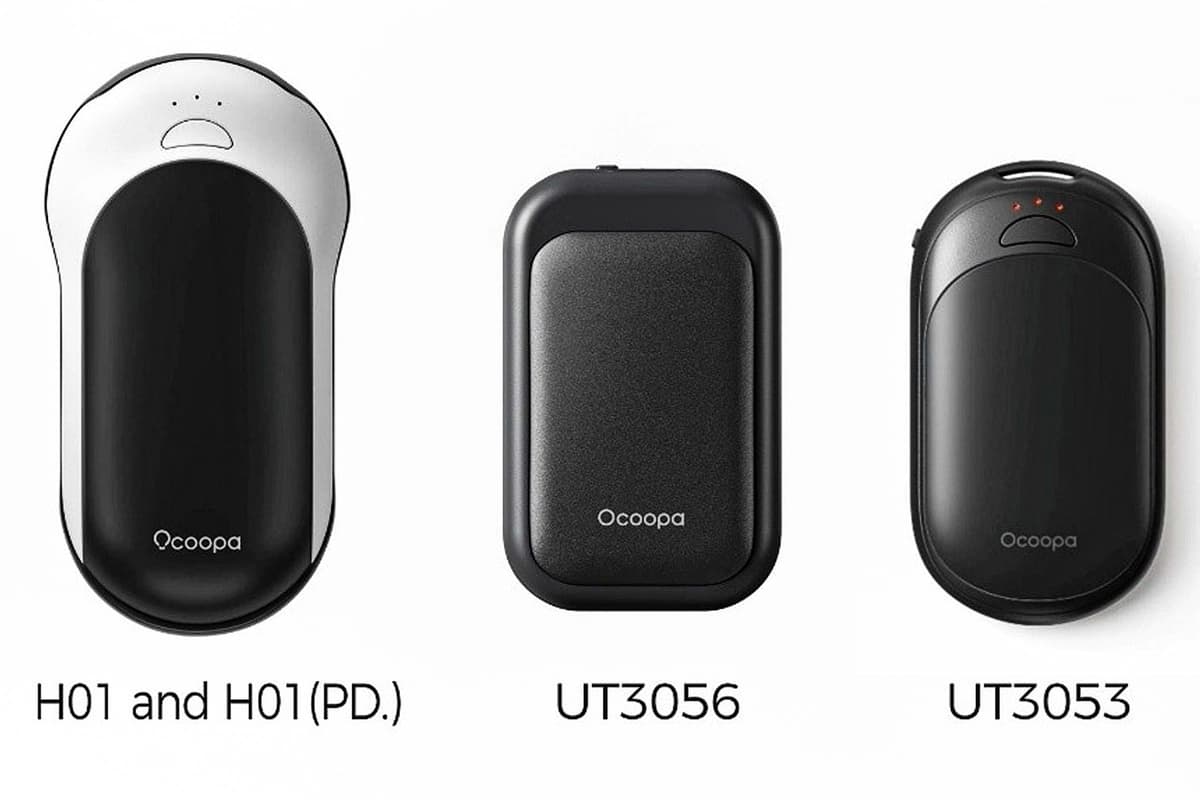 Los calentadores de manos recargables OCOOPA objeto de la retirada del mercado. (Cortesía de la Comisión de Seguridad de Productos de Consumo)