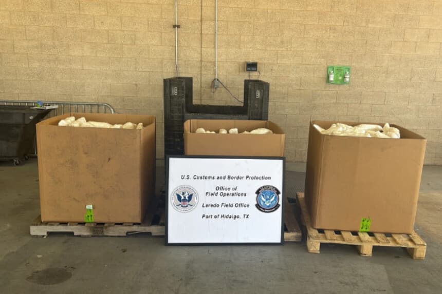 Interceptan USD 15 millones en metanfetamina en camión que transportaba apio en la frontera México-EE. UU.