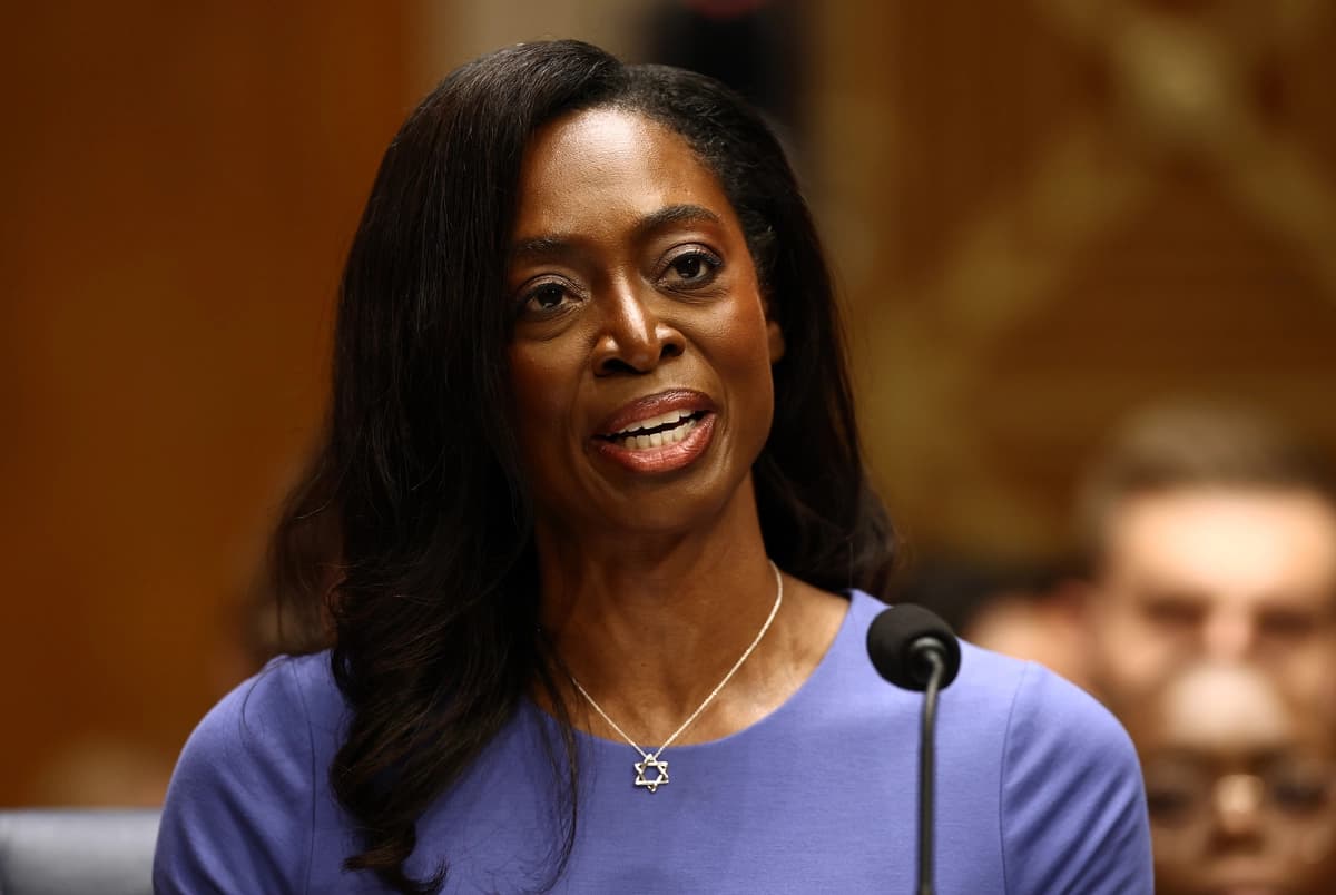 La Dra. Erica Schwartz da un discurso en Washington el 15 de julio de 2025. (Finn Gomez/Getty Images)
