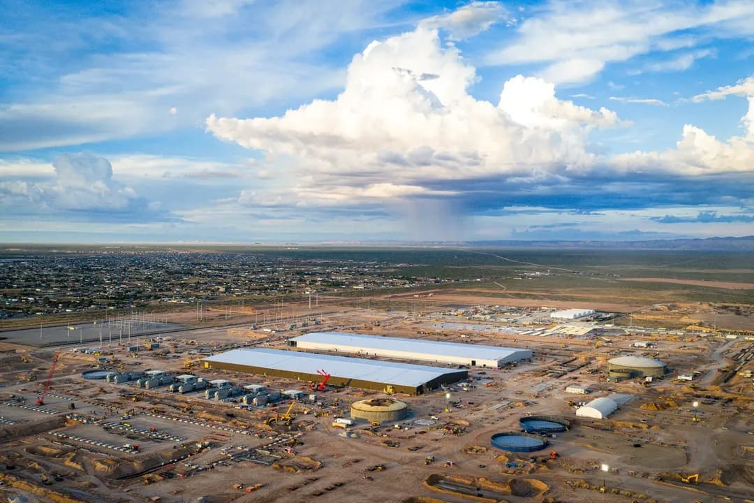 El centro de datos de Meta en El Paso, Texas, el 13 de agosto de 2026. Luisiana está desafiando el liderazgo de Texas en el desarrollo de centros de datos, con un compromiso de 50 mil millones de dólares por parte de Meta para construir un complejo de centros de datos en la parte noreste del estado. (Brandon Bell/Getty Images)