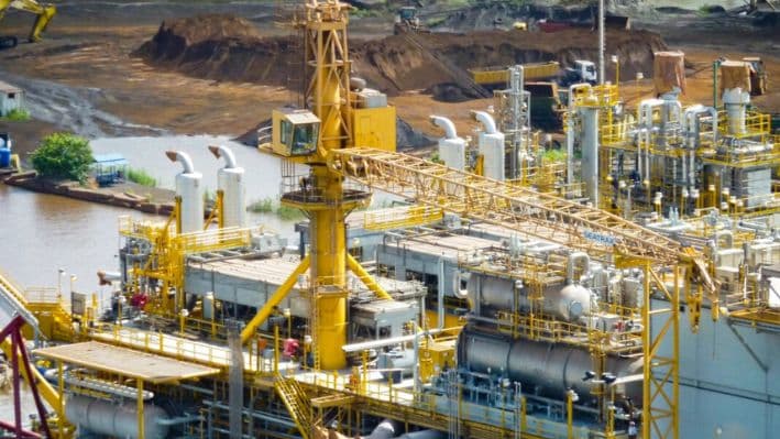 Una plataforma petrolera construida por la petrolera estatal venezolana PDVSA, en Orinoco, Venezuela, en una foto de archivo. (RAMON SAHMKOW/AFP vía Getty Images)