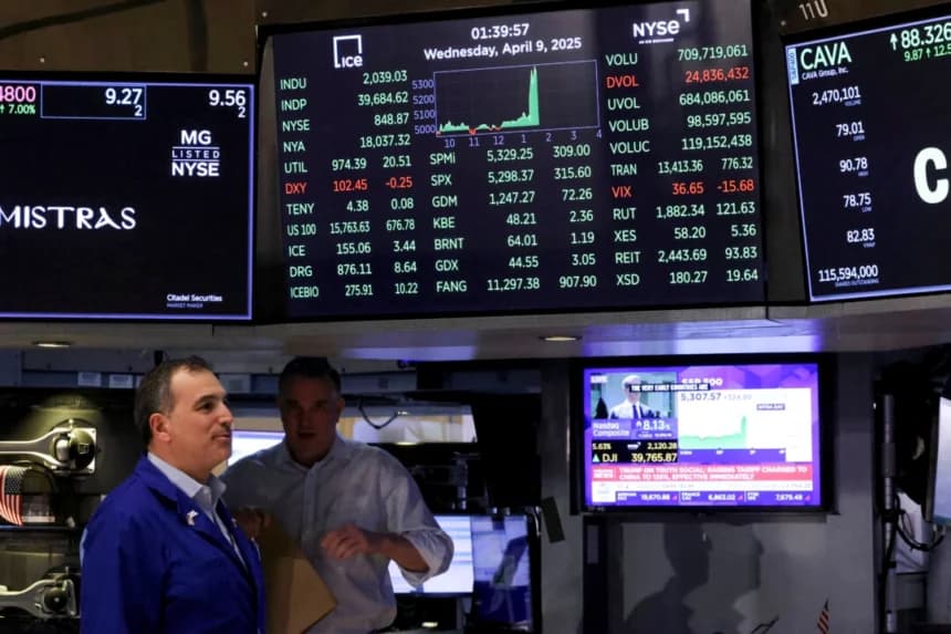 Índices bursátiles de EE. UU. se disparan tras pausa arancelaria de Trump