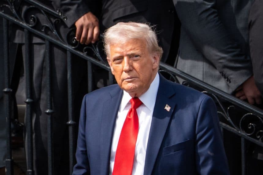 El presidente Donald Trump en la Casa Blanca en Washington, el 14 de abril de 2025. (Madalina Vasiliu/The Epoch Times)