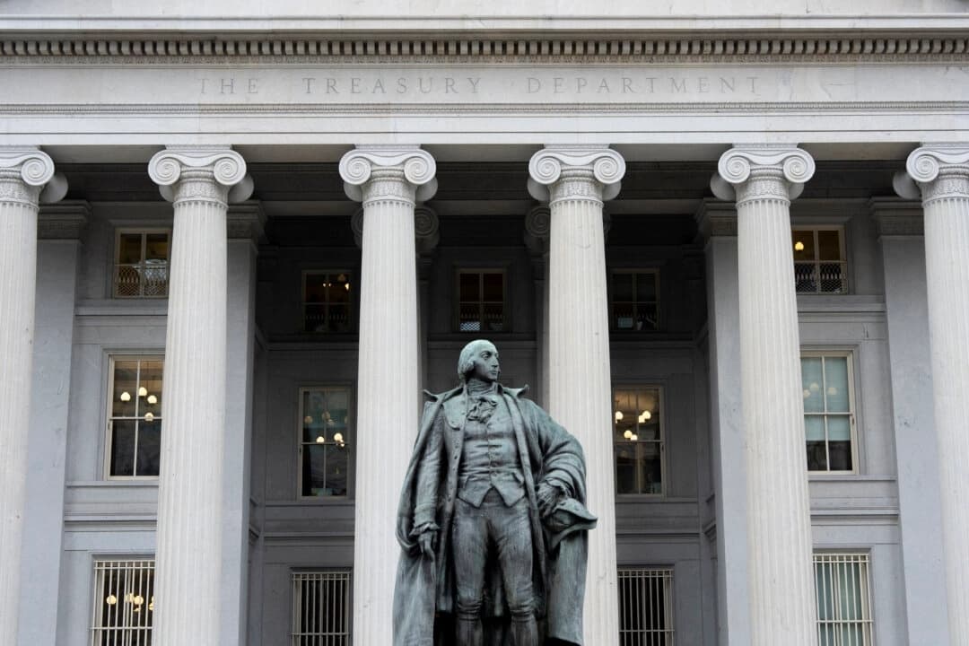 El edificio del Departamento del Tesoro en Washington el 13 de marzo de 2025. (Alex Brandon/AP Photo)