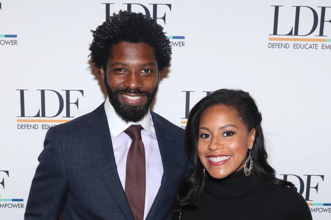 Sheinelle Jones y Uche Ojeh asisten a la 33.ª Cena Nacional de Premios a la Igualdad en la Justicia de la NAACP LDF en la ciudad de Nueva York el 7 de noviembre de 2019. (Bennett Raglin/Getty Images para NAACP LDF).