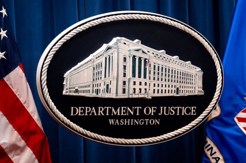 El Departamento de Justicia en Washington, el 12 de febrero de 2025. (Madalina Vasiliu/The Epoch Times)