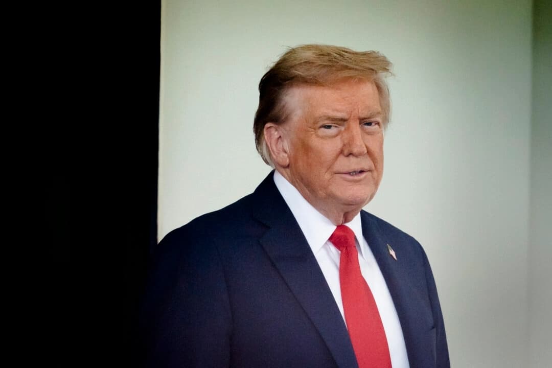 El presidente Donald Trump en la Casa Blanca el 18 de agosto de 2025. (Madalina Kilroy/The Epoch Times)