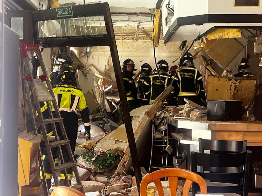 Al menos 25 heridos, 3 de ellos graves por una explosión en un bar de Madrid