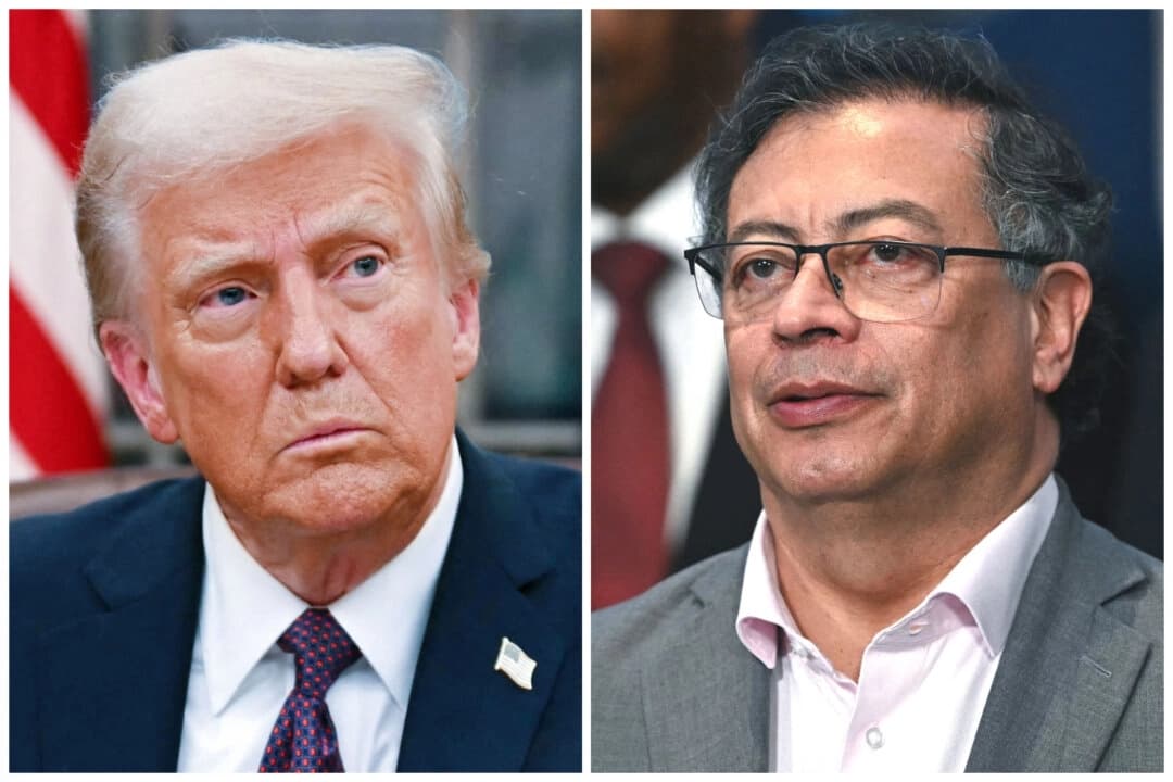 (Izquierda) El presidente de Estados Unidos, Donald Trump, en el Despacho Oval de la Casa Blanca el 20 de enero de 2025. (Derecha) El presidente colombiano, Gustavo Petro, en Río de Janeiro, Brasil, el 19 de noviembre de 2024. (Jim Watson, Mauro Pimentel/AFP vía Getty Images)